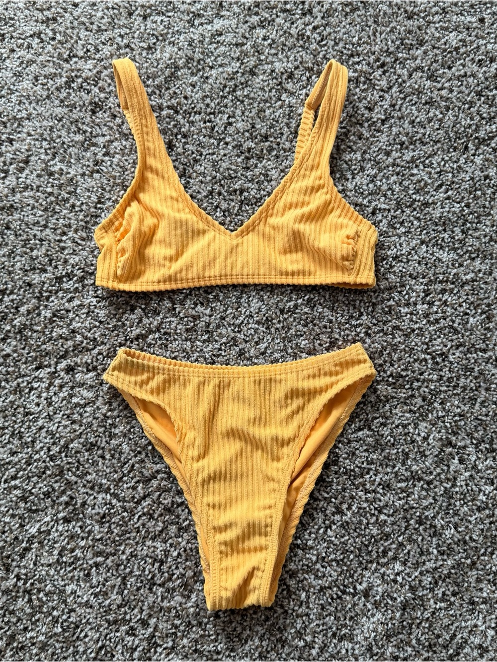 Xhilaration Orange Ribbed Bikini Swimsuit